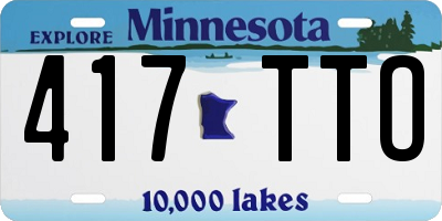MN license plate 417TTO