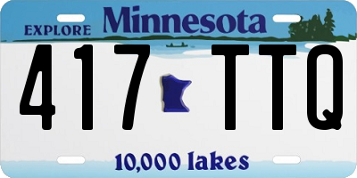 MN license plate 417TTQ