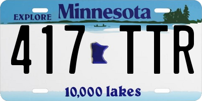 MN license plate 417TTR