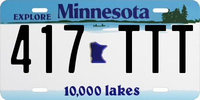 MN license plate 417TTT