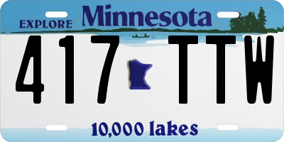MN license plate 417TTW