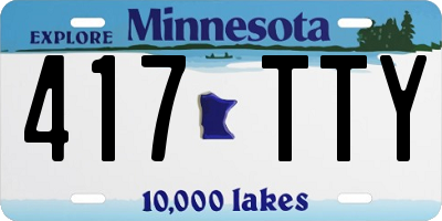 MN license plate 417TTY