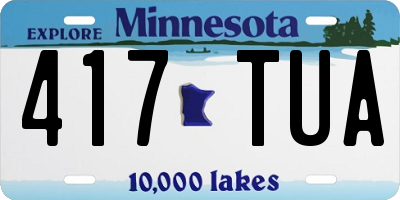 MN license plate 417TUA