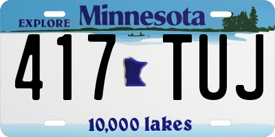 MN license plate 417TUJ