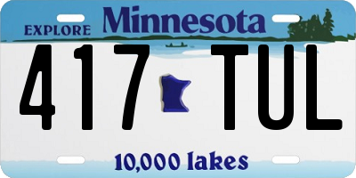 MN license plate 417TUL