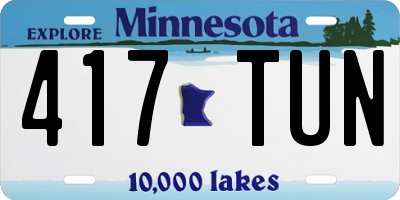 MN license plate 417TUN