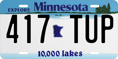 MN license plate 417TUP