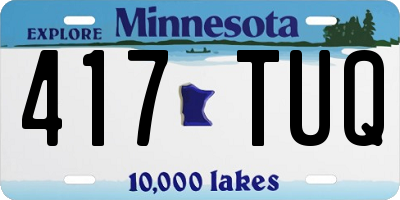 MN license plate 417TUQ