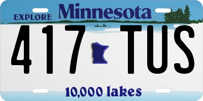 MN license plate 417TUS