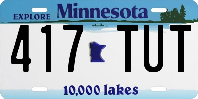 MN license plate 417TUT