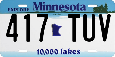 MN license plate 417TUV