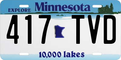 MN license plate 417TVD
