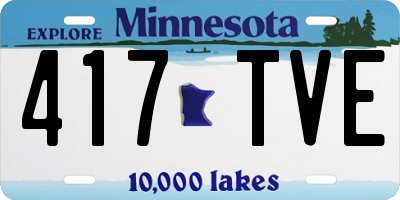 MN license plate 417TVE