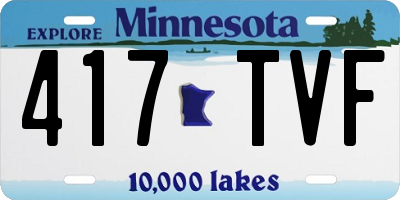MN license plate 417TVF