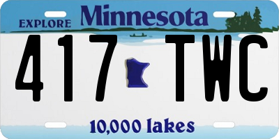 MN license plate 417TWC