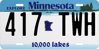 MN license plate 417TWH