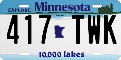 MN license plate 417TWK