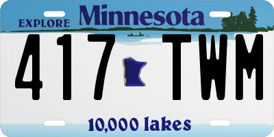 MN license plate 417TWM