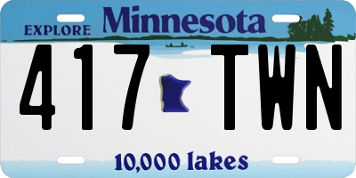 MN license plate 417TWN