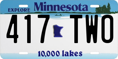 MN license plate 417TWO