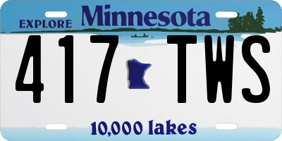 MN license plate 417TWS
