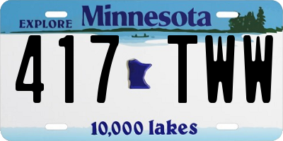 MN license plate 417TWW