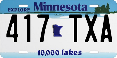 MN license plate 417TXA