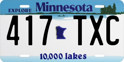 MN license plate 417TXC