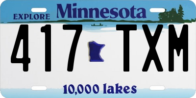MN license plate 417TXM