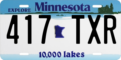 MN license plate 417TXR