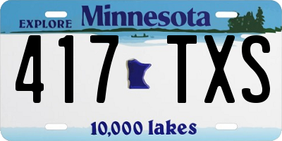 MN license plate 417TXS