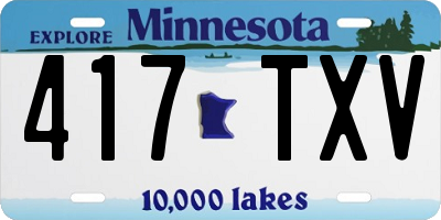 MN license plate 417TXV