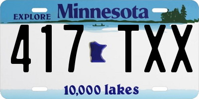 MN license plate 417TXX