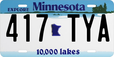 MN license plate 417TYA