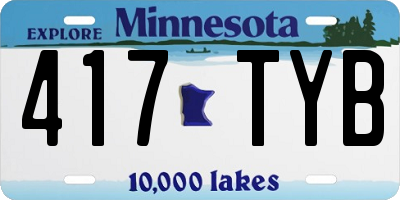 MN license plate 417TYB