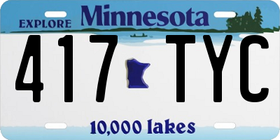 MN license plate 417TYC