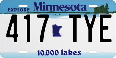 MN license plate 417TYE
