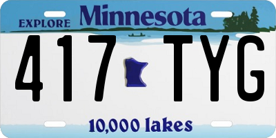 MN license plate 417TYG