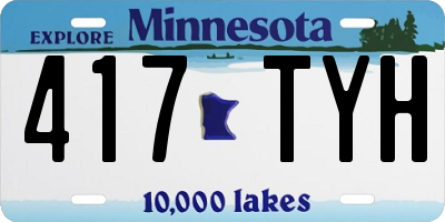 MN license plate 417TYH