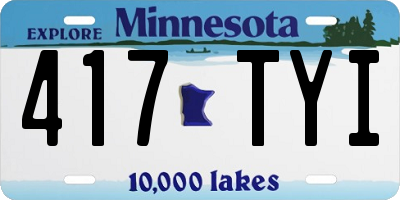 MN license plate 417TYI
