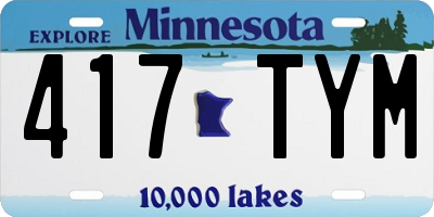 MN license plate 417TYM