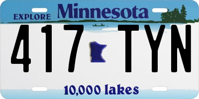MN license plate 417TYN