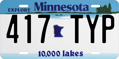 MN license plate 417TYP