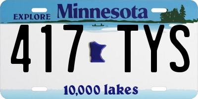 MN license plate 417TYS