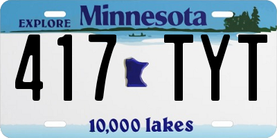 MN license plate 417TYT