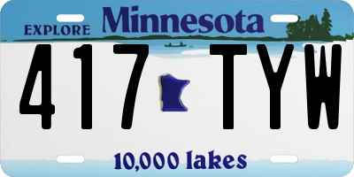 MN license plate 417TYW