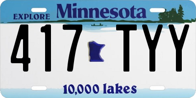 MN license plate 417TYY