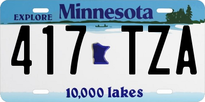 MN license plate 417TZA