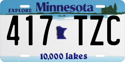 MN license plate 417TZC