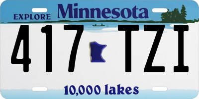MN license plate 417TZI